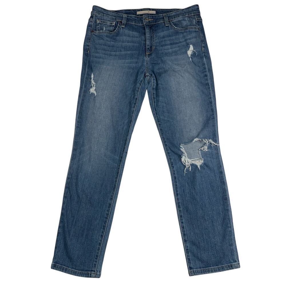 Joe’s Jeans Distressed Boyfriend Fit Mid Rise Medium Wash Denim Size 29